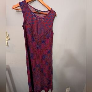 Carole Little Sleeveless Pink & Blue Maxi Dress